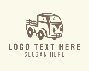 Old School - Old Farm Truck Transportation logo design