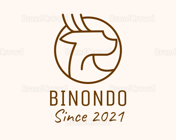 Brown Minimalist Wild Deer Logo