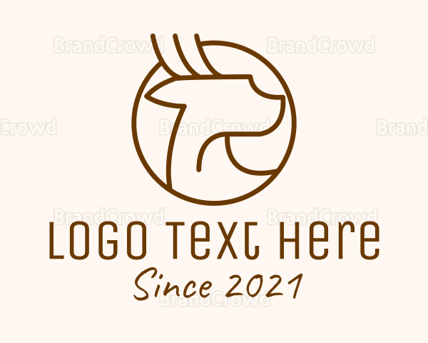 Brown Minimalist Wild Deer Logo