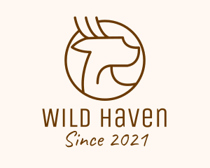 Brown Minimalist Wild Deer logo design