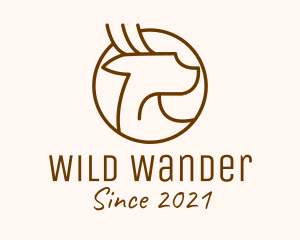 Brown Minimalist Wild Deer logo design