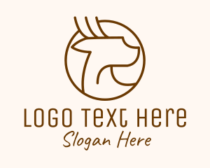 Brown Minimalist Wild Deer Logo