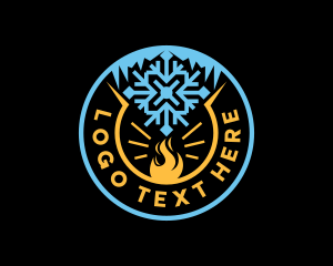 Cooling - Fire Ice Element logo design