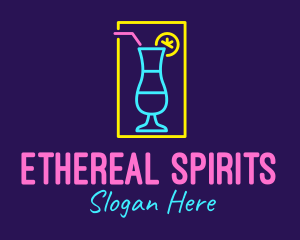 Spirits - Cocktail Neon Bar logo design