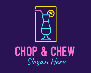 Multicolor - Cocktail Neon Bar logo design