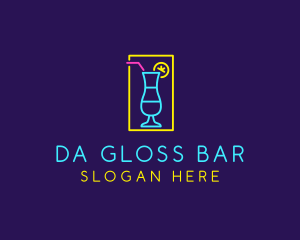 Cocktail Neon Bar logo design