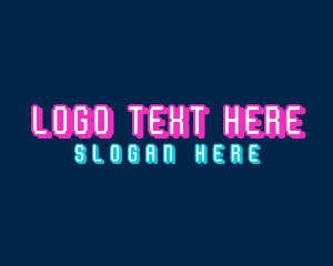 App - Pixelated Neon Electronics logo design