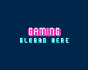 Pixelated Neon Electronics Logo