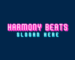 Streaming - Pixelated Neon Electronics logo design