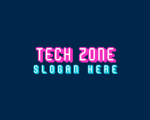Electronics - Pixelated Neon Electronics logo design