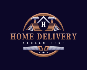 Hammer Saw Carpentry logo design