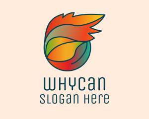 Colorful Autumn Leaf  Logo