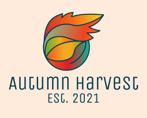 Colorful Autumn Leaf  logo design