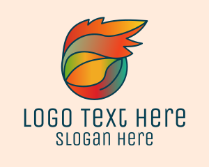 Colorful Autumn Leaf  Logo