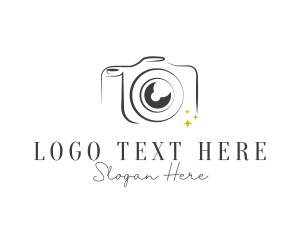 Camera - Line Art DSLR Photography logo design
