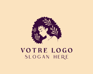 Shampoo - Afro Leaf Woman logo design