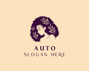 Woman - Afro Leaf Woman logo design