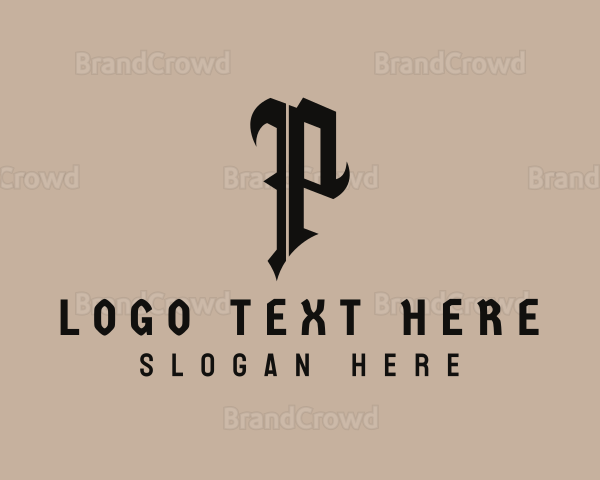 Creative Gothic Letter P Logo