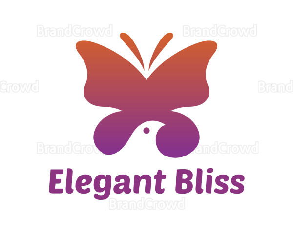 Gradient Butterfly Bird Logo