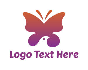 Bird - Gradient Butterfly Bird logo design