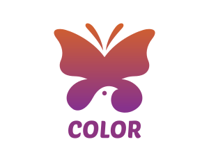 Gradient Butterfly Bird Logo