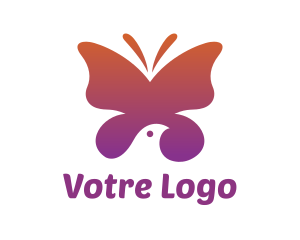 Wing - Gradient Butterfly Bird logo design