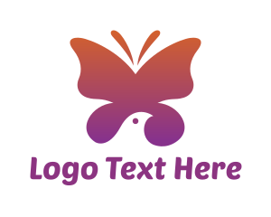 Gradient Butterfly Bird Logo