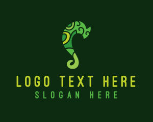 Illustration - Green Chameleon Letter S logo design