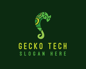 Gecko - Green Chameleon Letter S logo design