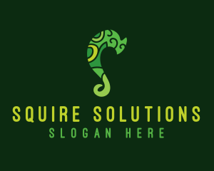 Green Chameleon Letter S logo design