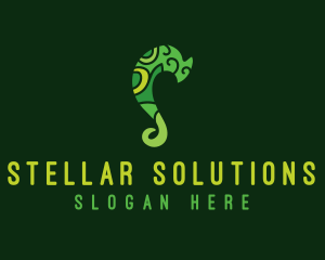 Green Chameleon Letter S logo design