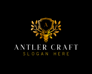 Deer Antler Shield logo design