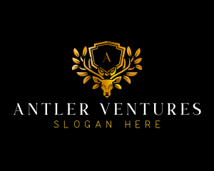 Deer Antler Shield logo design