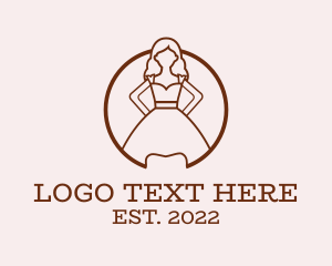 Girl - Woman Dress Gown logo design