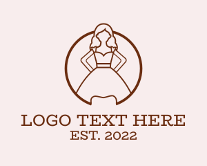 Pretty - Woman Dress Gown logo design