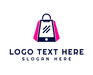 Virtual - Online Shopping Bag logo design