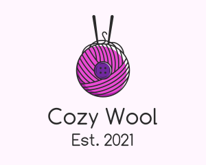 Button Yarn Ball  logo design