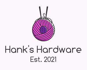 Hank - Button Yarn Ball logo design