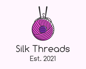 Button Yarn Ball  logo design