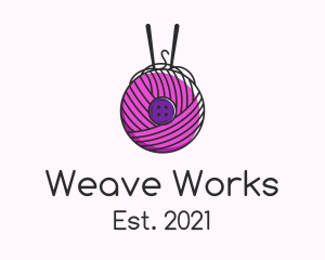 Button Yarn Ball  logo design