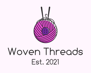 Button Yarn Ball  logo design