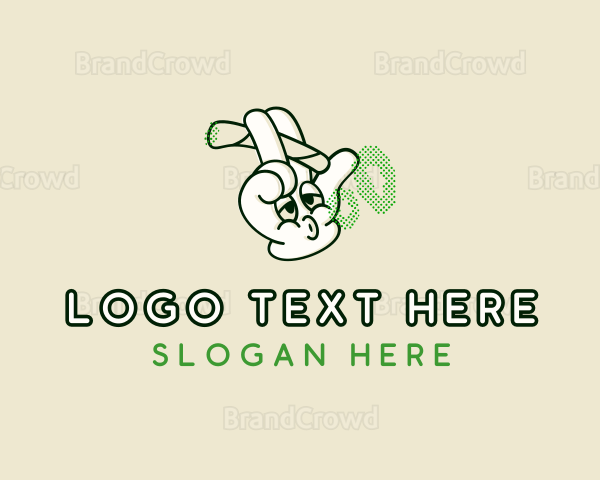 Smoking Marijuana Hand Logo