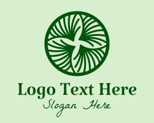 Eco Park - Herbal Leaves Spiral logo design