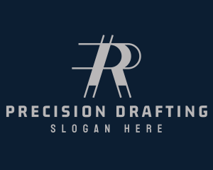 Drafting - Designer Draft Letter R logo design