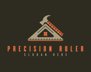 Ruler - Construction Hammer Ruler logo design