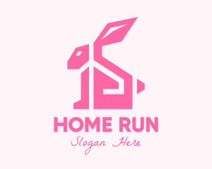 Pink Rabbit Home logo design