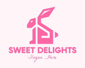 Pink Rabbit Home logo design