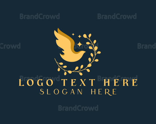 Dove Bird Wreath Logo