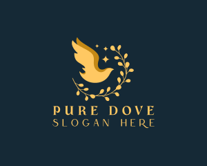 Dove Bird Wreath logo design