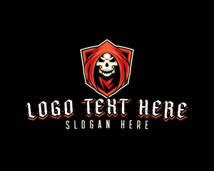 Wizard - Evil Skull Shield logo design